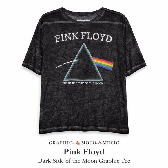Pink Floyd Other - Pink Floyd Dark Side of the Moon Prism Burnout Graphic Tee Black XL